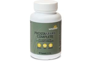 WELLPURSAN GMBH Wellpursan Prostastark Complete - 90 Stück Prostata Kapseln mit Kürbiskernpulver, Sägepalmenextrakt und Granatapfelschale, reich an Lycopin, Selen und Zink - 100% vegan und frei von Zusätzen