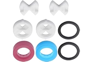 acdokuk 8 Pcs Valve Tap Kitchen Faucet Accessories, Replacement Reversed Sealed Ceramic Disc and Silicon Washer Inserts Turn 1/2", Ceramic Disc and O Rings Gasket, for Valve Tap Leaking Tap
