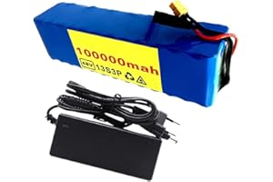 STDPCXZ 48V 100000Mah 1000W Batteria Ad Alta Capacità, 13S3P Batteria Al Litio E-Bike Per Scooter Elettrico Per Bicicletta Elettrica Da E-Bike Con BMS + Charger 54.6V 2A 48V 100Ah,Xt60