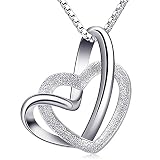 B.Catcher Collana da donna a cuore in argento per donne, collane con pendente in argento sterling 925, regalo per la festa della mamma,18'