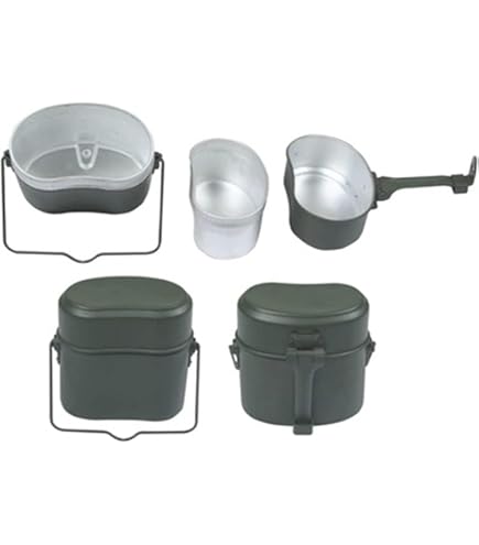 Kit Mess Field & Stream 5 Pièces - Aluminium Et Acier - Cuisine Camping - Neuf