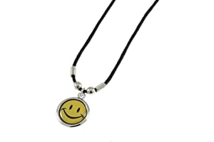 Zac's Alter Ego Smiley Face Pendant on Wax Cord Necklace for Men/Women