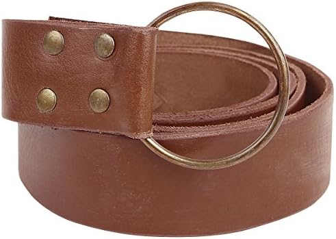 Leonardo Carbone Leather Belt with Ring and Celtic Pattern Belt brown