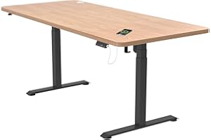 Flamaker 3-Fach Schreibtisch Höhenverstellbar Elektrisch 160 x 80 Höhenverstellbarer Schreibtisch 74-133cm mit Memory-Steuerung, USB-Buchse, Rollen, Häkche (Beige+Schwarz)