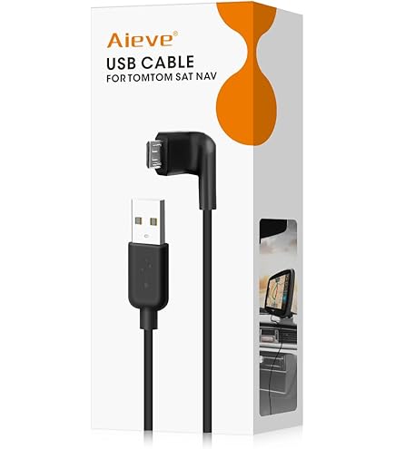 Baceyong GPS Ladekabel Mit Autoladegerät - Micro USB 1,8m Für TomTom & Nüvi