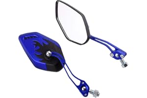 Mintice Blau Motorrad 8mm 10mm Side Spiegel ATV Roller Fahrrad Flamme Feuer Motorradspiegel