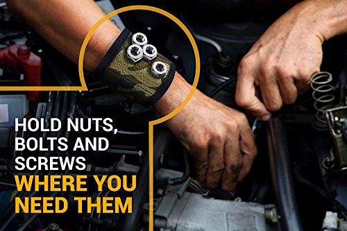 Grsta Beste Magnetische Armbänder, mit 5 leistungsstarken Magneten Magnet Armbänder für Holding Werkzeuge, Schrauben, Nägel, Schrauben, Dübel, Bohrungen und kleine Werkzeuge, Nägel und Schrauben Tasche -Best Werkzeug Geschenk für DIY Handwerker, Vater, Ehemann, Freund, Männer, Frauen (Camo) - 5