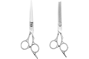 KODWIS Tijeras Peluqueria Profesional 2 Piezas, Tijeras de Peluqueria Tijeras Entresacar Peluqueria Tijera de Peluquería Profesional Inoxidable adecuado para el hogar peluquería peluquería