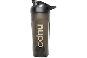 NUPO® Fitness Shaker Proteinshake [600 ml - Schwarz] - Erstklassige Mischfunktion mit Mischkugel & BPA frei - Eiweiß Shaker - Proteinshake Shaker - Whey Shaker - Shaker Flasche - Gym Shaker