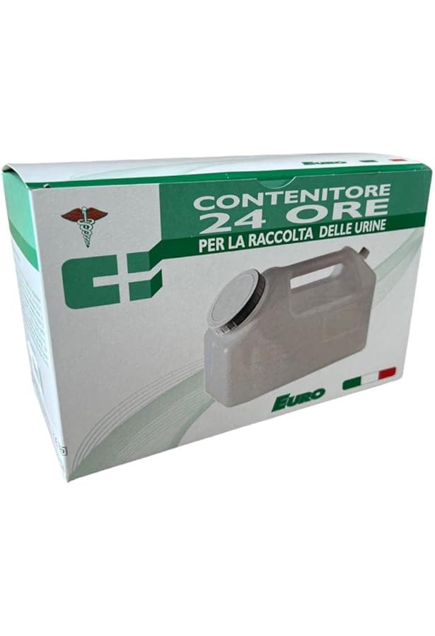 CONTENITORE GRADUATO PER URINA CON TAPPO A VITE IN POLIETILENE ROSSO - Foto 5