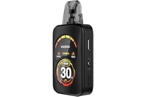TILLELOT Voopoo Argus A Pod Kit, 1100mAh Battery, Dual Zone Display, OLED Screen, LED Light, Airflow Adjustment, On/Off Slider, 2ml Cartridge Capacity, No Nicotine (Phantom Black)