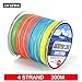 Produktbild Multi, 0,6: Jackfish 300 m 4 Strand Mix Farbe PE geflochten Angeln line10–36,3 kg schweren 10 m/Farbe Multifil Angeln Line Super Strong Line mit Geschenk