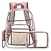 Produktbild FOSTAK Klar Rucksack PVC Transparent Taschen Durchsichtig Schulrucksack Clear Bookbag Reise Backpack Gepäck Beutel Outdoor Organizer Fit 15 Zoll Laptop,Rosa