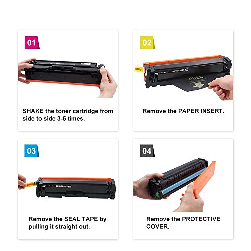 Beeco® CF400X CF401X CF402X CF403X 201X Toner kompatibel für HP Color LaserJet Pro MFP M277dw, M252dw, MFP M277n, M252n, 4 Stücke (Schwarz, Cyan, Gelb, Magenta) - 6