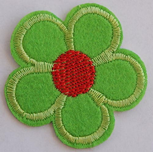 Light green flower patch - iron-on or sew-on - 5cm (50mm)