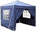 Produktbild Airwave Pop-Up-Pavillon, 2,5 x 2,5 m, blau, wasserfester GartenPavillon, 2 Windstangen und 4 Gewichte für die Beine
