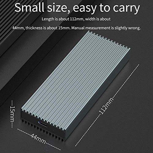 Preisvergleich Produktbild Krystallove Mobile Halbleiterfestplattenbox Metallfestplattengehäuse USB3.1-Übertragung mit 10 Gbit / s für M.2-NVME-Gehäuse