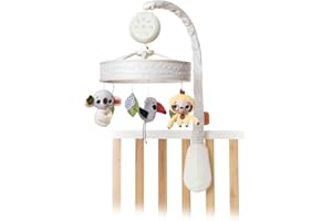 Tiny Love Boho Chic Móvil de cuna bebé, Móvil musical con 17 melodías, sonidos de la naturaleza y ruido blanco, temporizador de apagado automático, luz nocturna LED, colección boho chic