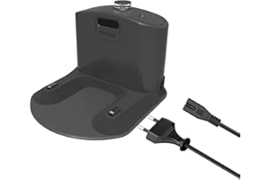 Geoviizon Base de carga para iRobot Roomba E5 E6 I1 I3 I4 I6 I7 I8 500 600 700 800 900 Serie Aspiradora, Negro, con Cable de Alimentación Piezas de Repuesto