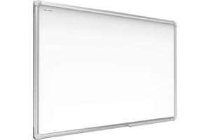 ALLboards Lavagna Bianca Magnetica con Cornice in Alluminio EXPO 90x60cm Scrivibile e Cancellabile a Secco, a Parete