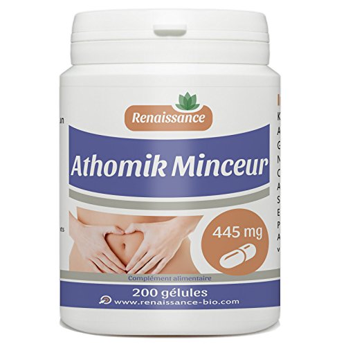 Athomik Minceur - 445 mg - 200 gélules de plantes, Guarana, Nopal, Konjac...