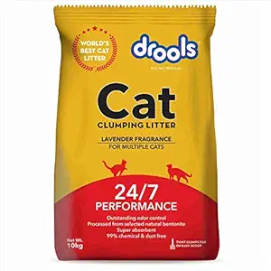 Drools Clumping Lavender Fragrance Cat Litter (for Multiple Cats), 10kg