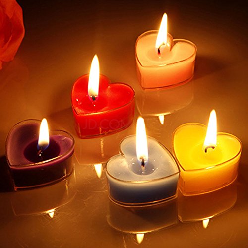 Ericoy 18 Teelicht Set romantische Liebe Herz Form Pudding Rauchfreie Duft Kerzen Schwimmkerzen - 4