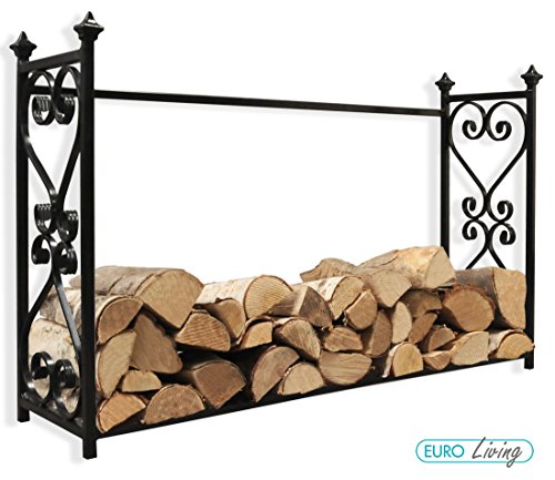 Holzregal "Linz" - Regal für Kaminholz Brennholz Kaminholzständer Kaminholzregal Feuerholzregal Kaminholzhalter EuroLiving