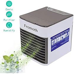 Climatiseurs portables, Refroidisseur D'air USB Climatiseur 3 EN 1 Réglable Air Climatiseur Mini Air Refroidisseur Humidificateur Purificateur pour Maison/Bureau/Camping