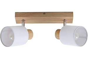 Lindby Strahler 'Wanessa' (Modern) aus Holz u.a. für Wohnzimmer & Esszimmer (2 flammig, E14) - Deckenlampe, Deckenleuchte, Lampe, Spot, Wohnzimmerlampe