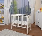 WALDIN Baby Beistellbett mit Matratze, natur oder weiß lackiert - 4