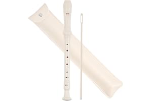 Mtzmy Blockflöte für Kinder Anfänger Sopran Deutsche Griffweise, 8-Loch Flöte für Erwachsene, Recorder mit Etui, Reinigungsstift und Bedienungsanleitung (2-Beige)