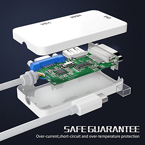 Patox 3-in-1 Mini-DisplayPort-Adapter [Mini DP 1.2 Version] Thunderbolt auf HDMI/VGA/DVI Konverter für Apple MacBook MacBook Pro Air Mac Mini, ThinkPad Carbon X1 Serie, Surface Pro 1 2 3 - 4