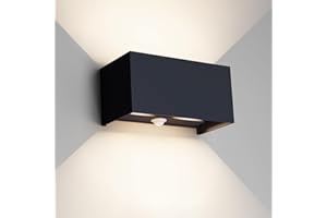 ‎KLIGHTEN Klighten 24W Außenlampe mit Bewegungsmelder, Aussenleuchten mit bewegungsmelder Einstellbarer Lichtstrahl, Außenwandleuchte mit Bewegungsmelder Außen/Innen für Garten, IP65,4000K, Anthrazit