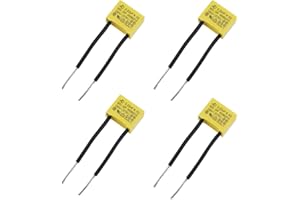 BlueXP 4 Pack LED Capacitor 0.22uf 275VAC X2 MKP Radial Polypropylene Film Safety Capacitors Removal Interference Capacitors in Differential Mode for LED Lighting Lamp