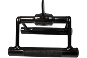 qibylift LAT Pull Down Bar, Strength Training Deluxe Single Double D Handle Tricep Rope, V-Shaped Rotating Straight Press Down Bar for Weight Workout, Cable Machine Accessories