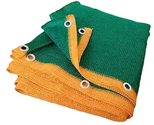 NMK NETS 1.5 M x 3 M Shade Net 50% UV Protected for terrece Garden, Green House, Balcony and Gardening Multipurpose with Attached Eyelets 4.5 Square Meter (5 x 10 Ft, Green) warp Knitted Fabrics