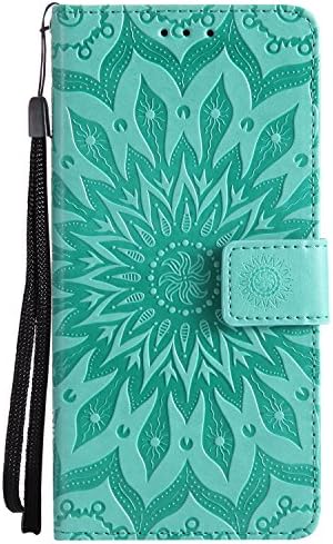 Huawei Mate10 Lite Case - High Quality Flip PU Leather Case Sun Embossed Pattern/Stent/Wallet/With Card Holder/Protection Case Cover for Huawei Mate10 Lite(Green)