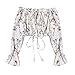 Produktbild BHYDRY Frauen Sommer Schulterfrei Chiffon Langarm Print Bluse Tops Kleidung T-Shirt