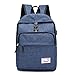 Produktbild Ansenesna Rucksack Herren Schule Teenager Nylon Freizeit Backpack Männer Rechargeable Einfarbig Für Reise Outdoor (Blau)