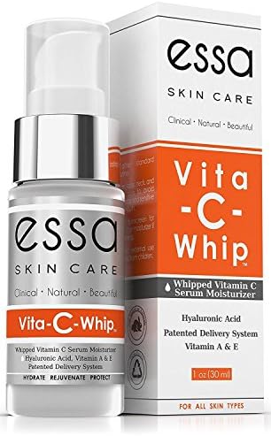 Essa Skin Care VITA-C-WHIP Premium Serum Moisturizer For All Skin Types, Whipped Formula with Corrective, Anti-Wrinkle, Anti-Aging Benefits of Vitamin A, Hyaluronic Acid, Vitamin E Citrus, 1 oz(30mL)