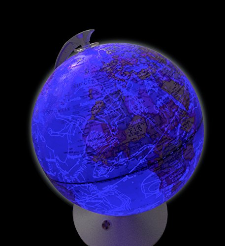 EXERZ 21 CM Earth and Constellation Globe/ 2 in 1 Globe/ World Globe / Desk Globe – Ideal Educational Gift for - illuminated – Diameter 21 CM