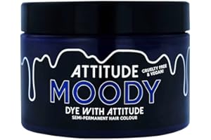 ATTITUDE HOLLAND Attitude Hair Dye | Teinture Capillaire Semi-Permanente Végétalienne et Sans Cruauté Avec Revitalisant | Couleur de Cheveux Vibrante Pour Tous les Types de Cheveux | Moody Bleu Foncé | 135ml