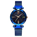 LONGQI Damen Armbanduhr 3D Strass Stern Mode Casual Stil Damenuhr