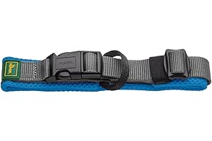HUNTER Halsband Maldon, Farbe: blau, atmungsaktives Mesh, Robustes Nylon, lautlos & allergikerfreundlich, Zugentlastung, integriertes Adresslabel, besonders leicht, Größe: M