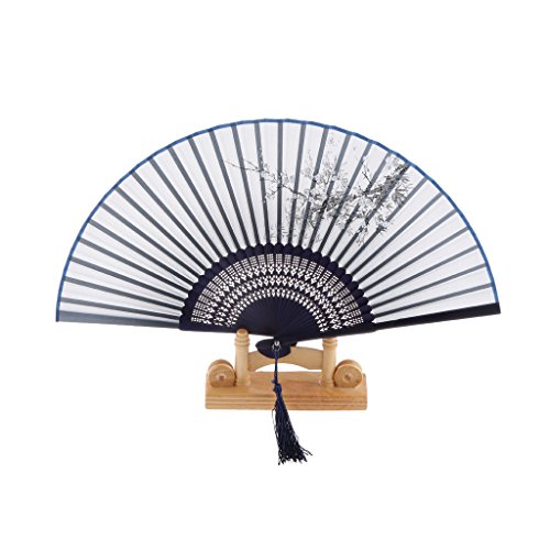 Seide Handventilator Sakura Multi Farbe Falten Fächer Bambus – 02 - 3