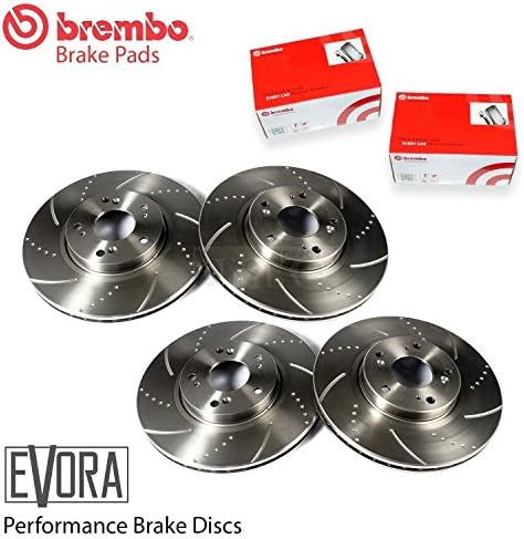 RX8 Front and Rear Brembo Brake Pads and Dimpled Grooved Brake Discs
