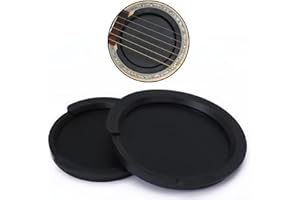 FLOWERINGBETER Cubierta de silicona negra para orificio de sonido para guitarra acústica, material, evita el polvo (pequeño)