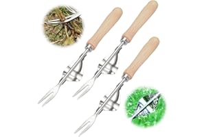 FUXNGZI Jardinière Manuelle, 2024 Désherbeur Manuel Outil Gouge de Désherbage en Acier Inoxydable avec poignée Bois Pelle Jardinage Arrache Pissenlit (3PC)