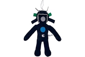 Benolls Skibidi pluszowa toaleta, 30 cm, toaleta Skibidi, tytanowa, pluszowa zabawka, wypełniona toaleta Skibidi, wypchana figurka z gry anime, Halloween, dla fanów i dzieci (czarny monitor)